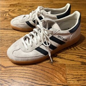 Adidas Sneakers with Cream Suede and Black Accents